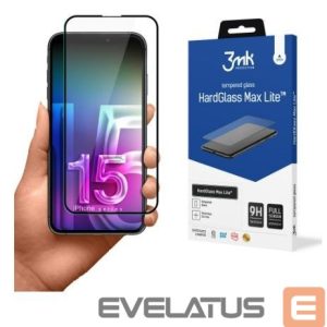 Защитное стекло 3MK Apple iPhone 15 Pro HardGlass Max Lite Black