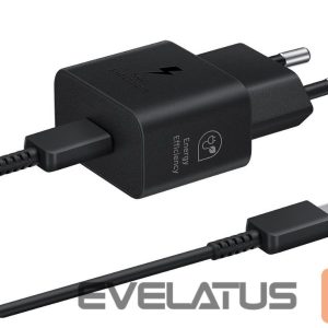 Адаптер Samsung  USB-C 25W Travel Charger + USB-C Data Cable EP-T2510XBE Black