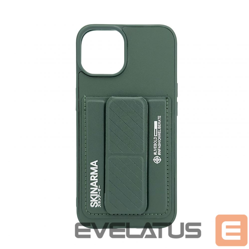 Чехол на заднюю панель iLike Apple iPhone 15 LEATHER HIDDEN POCKET STAND COVER Green
