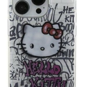 Чехол на заднюю панель Hello Kitty Apple iPhone 15 6.1 hardcase IML Kitty On Bricks Graffit White