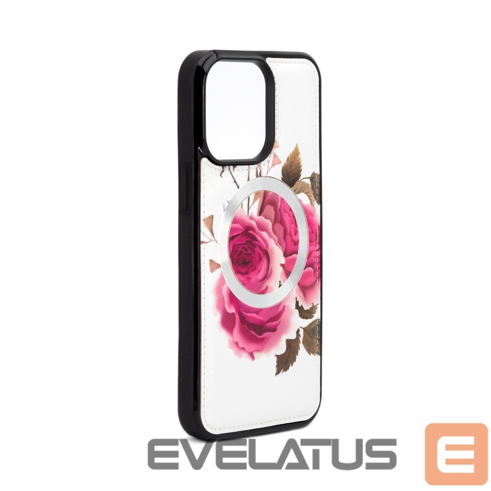 Чехол на заднюю панель Evelatus Apple iPhone 14 Pro Leather Case Zipper Design Flower White
