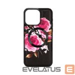 Чехол на заднюю панель Evelatus Apple iPhone 15 Pro Leather Case Zipper Design Flower Black