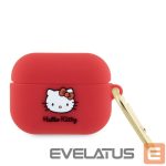 Чехол для наушников Hello Kitty Apple Airpods Pro cover Silicone 3D Kitty Head Red