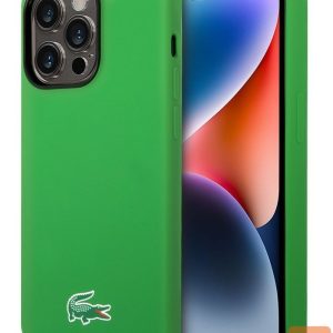 Чехол на заднюю панель Lacoste Apple iPhone 15 6.1 Liquid Silicone Microfiber Croc Logo Magsafe Back Cover Green