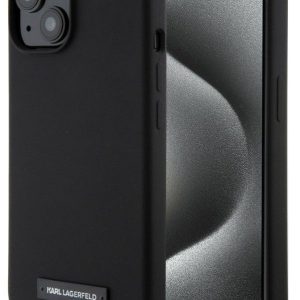 Чехол на заднюю панель Karl Lagerfeld Apple iPhone 15 Liquid Silicone Plaque MagSafe Case Black