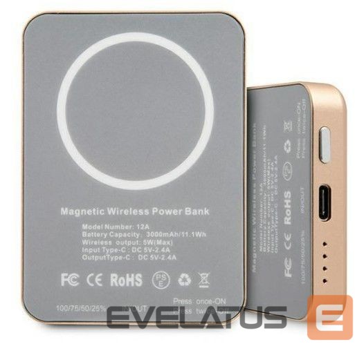 Внешний аккумулятор Guess Inductive Power Bank 5W GUPBMSVSLG 3000mAh MagSafe Gold