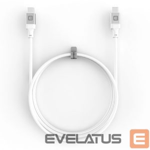 Кабель Evelatus  Evelatus USB C to C Cable 2M 60W / 20V3A Aluminum housing braiding White