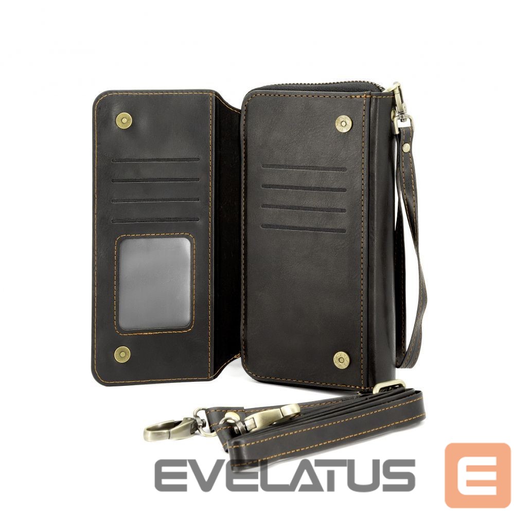 Чехол универсальный карман Evelatus Universal Leather Zipper Design Wallet Black