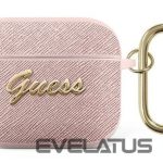 Чехол для наушников Guess Apple AirPods 3 cover Saffiano Script Metal Collection case Pink
