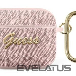 Чехол для наушников Guess Apple AirPods 3 cover Saffiano Script Metal Collection case Pink
