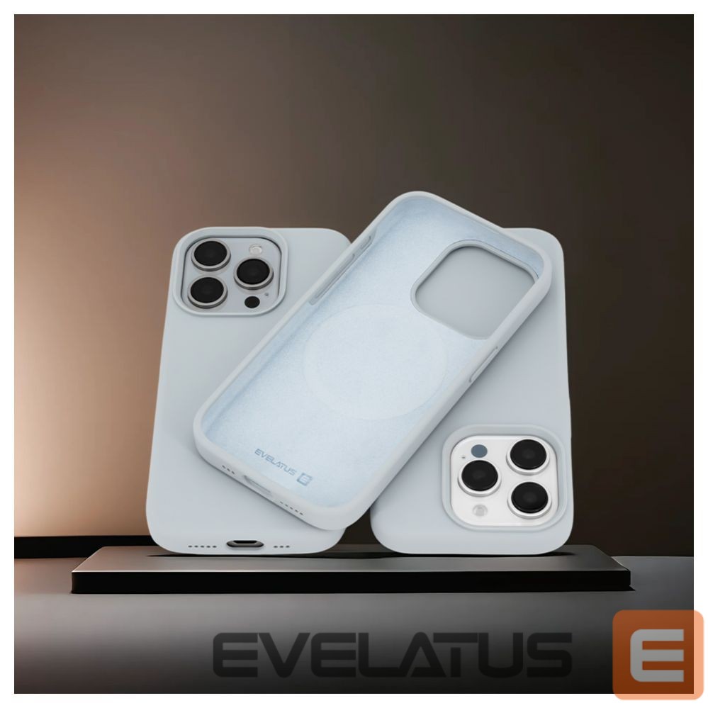 Чехол на заднюю панель Evelatus Apple iPhone 15 Pro Max Premium Magsafe Soft Touch Silicone Case New Function Grey Blue