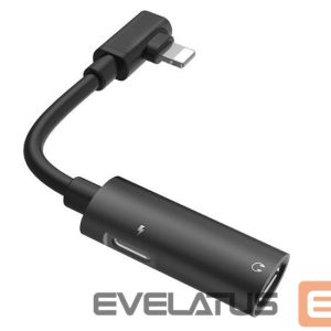 Переходник Hoco  Dual Lightning Cable Audio Converter To Lightning Headset Plug + Lightning Charger Plug Juodas Black