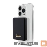 Внешний аккумулятор Guess  Power Bank 5000mAh 15W MagSafe And Regular Charge With Metal Ssript Logo Black