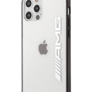 Чехол на заднюю панель AMG Apple iPhone 12/12 Pro 6.1' Mettalic Black Edges Case Transparent
