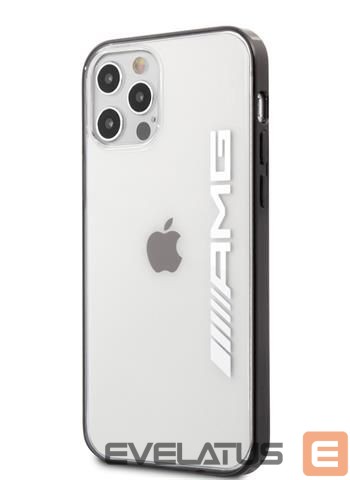 Чехол на заднюю панель AMG Apple iPhone 12/12 Pro 6.1' Mettalic Black Edges Case Transparent