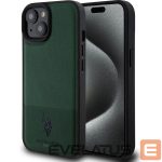 Чехол на заднюю панель U.S. Polo PU Apple iPhone 15 Leather Mesh Pattern Double Horse Case Green