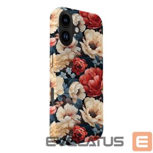 Чехол на заднюю панель Evelatus Apple iPhone 16 Slim Shell with Magsafe customized print design Flower Red