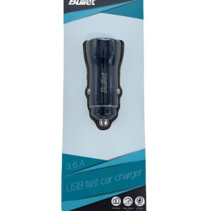 Адаптер -  BULLET USB Car Charger Q3.0 + Type C 2.4A Black