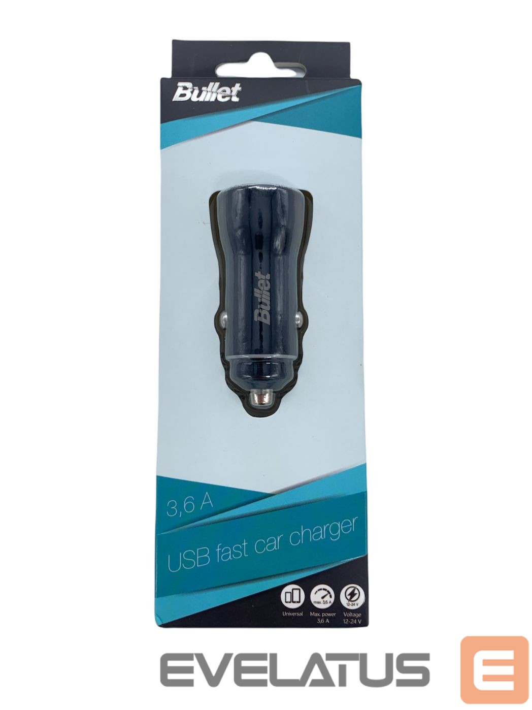 Адаптер - BULLET USB Car Charger Q3.0 + Type C 2.4A Black