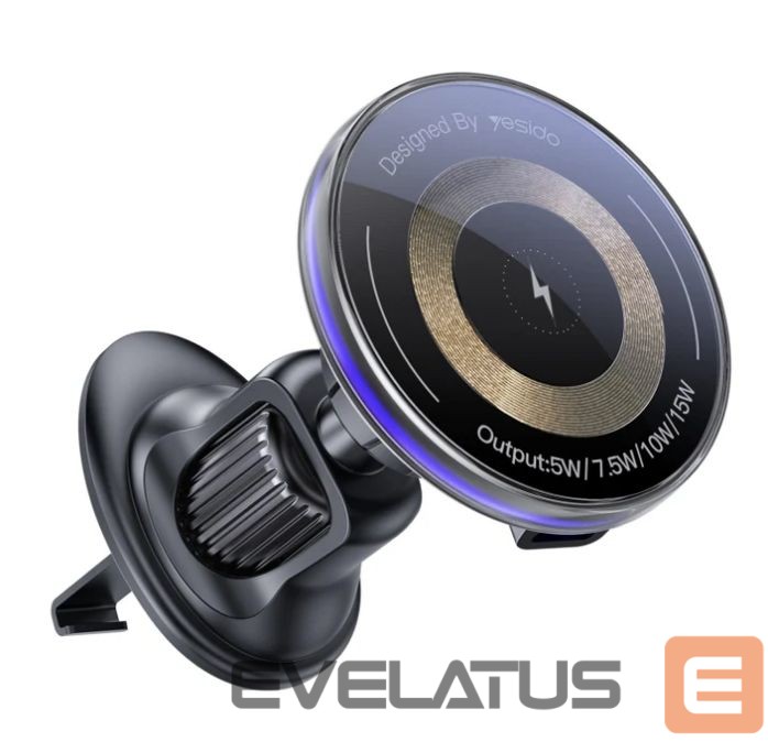 Авто держатель yesido 15W Air Outlet Car MagSafe Magnetic Wireless Charging Holder Black