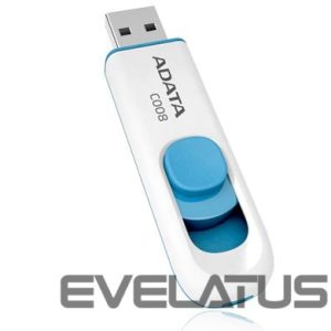 Флеш-накопитель ADATA  C008 64 GB, USB 2.0, White/Blue 