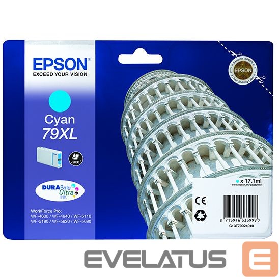 Аксессуары и расходные материалы EPSON 79XL C13T79024010 Inkjet cartridge, Cyan