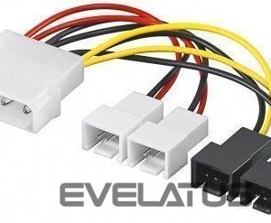 Кабель Goobay  93632 Power cable/adapter for PC fans; 5.25 inch male to fan 2x 12 V/2x 5 V, 0.15 m 