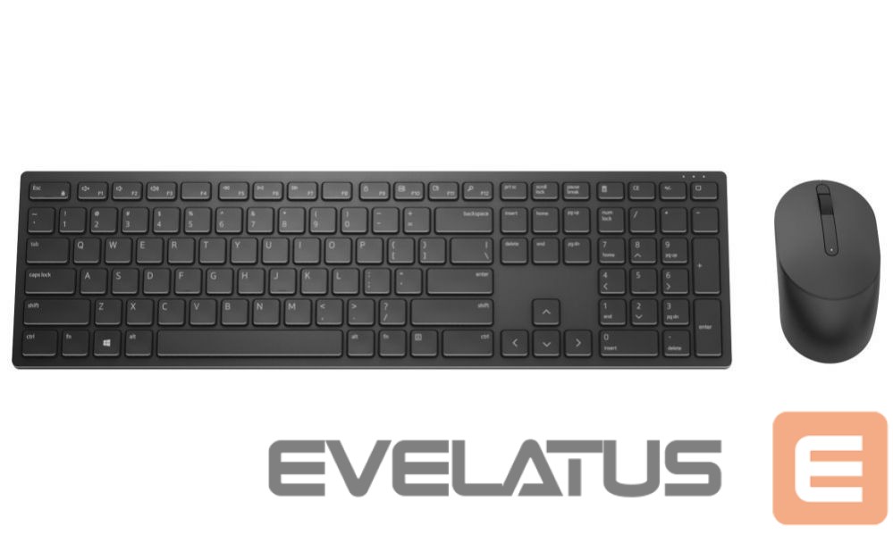 Компьютерная клавиатура Dell Pro Keyboard and Mouse (RTL BOX) KM5221W Keyboard and Mouse Set, Wireless, Batteries included, US, Black
