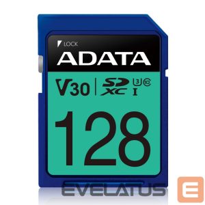 Карты памяти ADATA  Premier Pro UHS-I SDXC, 128 GB, Flash memory class 10, U3, V30, 85 MB/s, 100 MB/s
