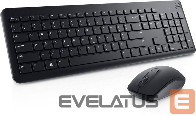Компьютерная клавиатура Dell Keyboard and Mouse KM3322W Keyboard and Mouse Set, Wireless, Batteries included, US, Black
