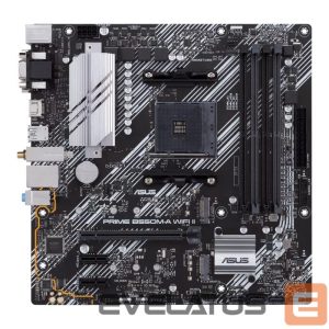 Материнская плата для процессоров Intel Asus  PRIME B550M-A WIFI II Processor family AMD, Processor socket AM4, DDR4 DIMM, Memory slots 4, Supported hard disk drive interfaces 	SATA, M.2, Number of SATA connectors 4, Chipset AMD B550, microATX 