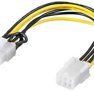 Кабель Goobay  93635 Power cable/adapter for PC graphics card; PCI-E/PCI Express; 6-pin to 8-pin, 0.2m 