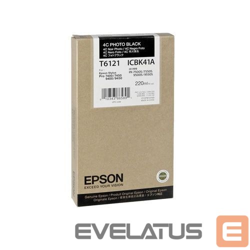 Аксессуары и расходные материалы EPSON T612100 Ink cartrige, Photo Black, Singlepack, 220 ml