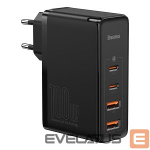 Зарядные устройства и провода Baseus  MOBILE CHARGER WALL 2C+2U 100W/BLACK CCGAN2P-L01 