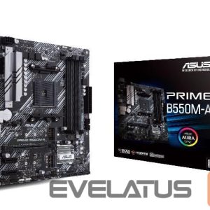 Материнская плата для процессоров AMD Asus  Mainboard||AMD B550|SAM4|MicroATX|Memory DDR4|Memory slots 4|2xPCI-Express 3.0 1x|1xPCI-Express 4.0 16x|2xM.2|1x15pin D-sub|1xDVI-D|1xHDMI|6xUSB 3.2|1xPS/2|1xRJ45|3xAudio port|PRIMEB550M-A 