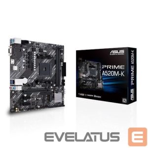 Материнская плата для процессоров AMD Asus  Mainboard||AMD A520|SAM4|MicroATX|2xPCI-Express 3.0 1x|1xPCI-Express 3.0 16x|1xM.2|Memory DDR4|Memory slots 2|1x15pin D-sub|1xHDMI|2xUSB 2.0|4xUSB 3.2 type B|1xPS/2|3xStereo jack 3.5mm|1xRJ45|PRIMEA520M-K 