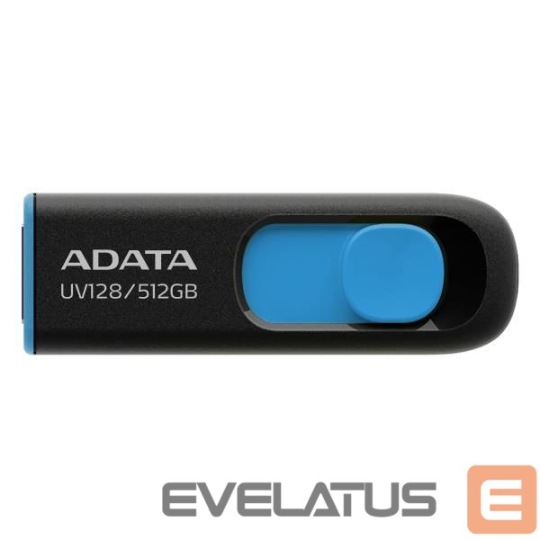 Флеш-накопитель ADATA MEMORY DRIVE FLASH USB3 512GB/BLK/BLUE AUV128-512G-RBE