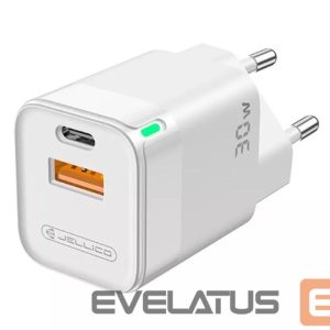 Адаптер Jellico  C44 Mini PD 30W QC 3.0 Smart Adaptive Fast Charger with 1x USB-C (5-20V) / USB 3A White