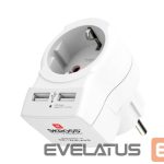 Переходник Skross  In-line socket + USB White
