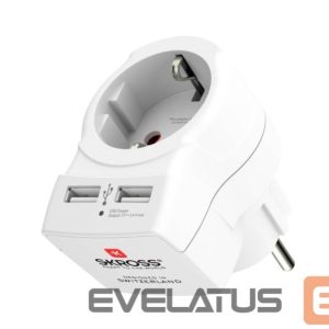 Переходник Skross  In-line socket + USB White