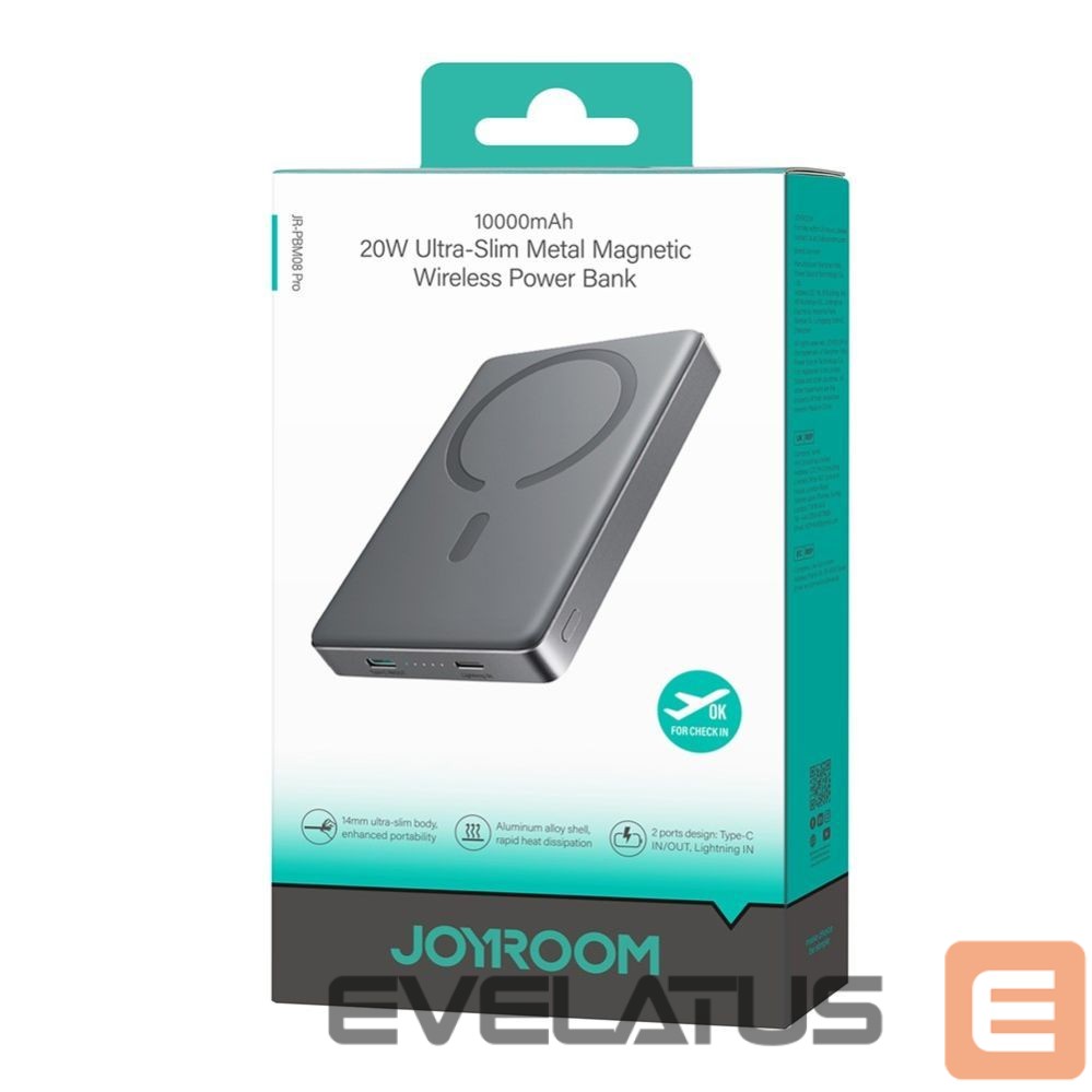 Внешний аккумулятор Joyroom 20W Metal Magnetic Wireless Power Bank 10000mAh Gold