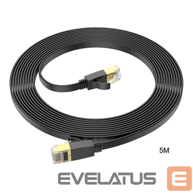 Кабель Hoco US07 General pure copper flat network cable(L=5M) Black