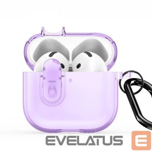 Чехол для наушников Dux Ducis Apple AirPods 4 PECL Series PC+TPU Cover with Hook Purple