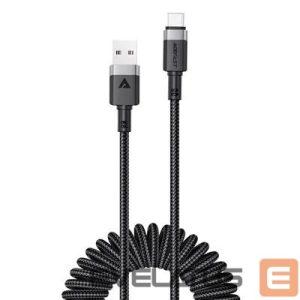 Кабель Acefast  C14-04 USB-A - USB-C Cable Spring 480Mb/s 3A 1.2m spring charging data cable Black