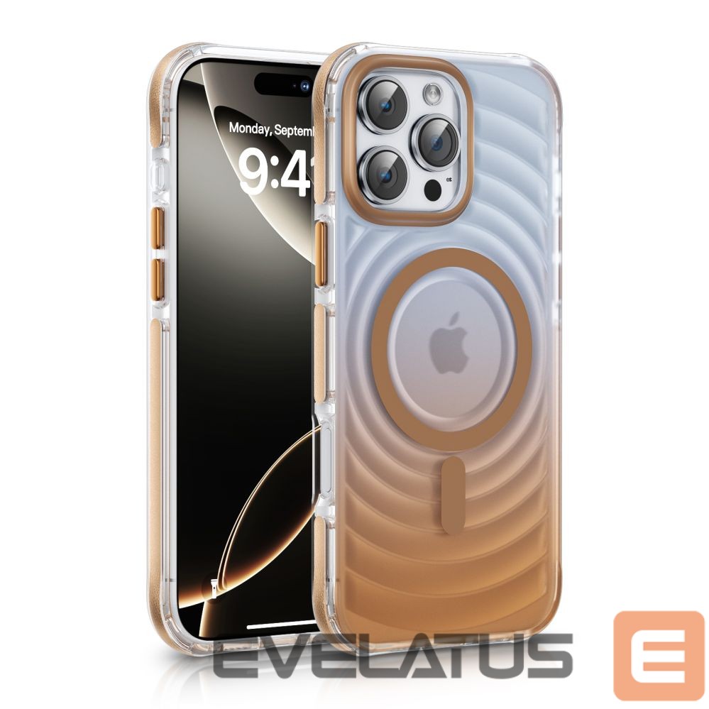 Чехол на заднюю панель Evelatus Apple iPhone 15 Pro Max EchoWave Clear MagSafe Gold