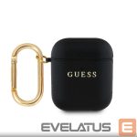 Чехол для наушников Guess Apple AirPods 1/2 PU Grained Classic Logo Case Black