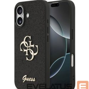 Чехол на заднюю панель Guess Apple iPhone 17 PU Fixed Glitter 4G Metal Logo Case Black