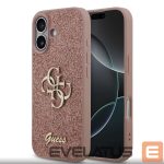 Чехол на заднюю панель Guess Apple iPhone 17 PU Fixed Glitter 4G Metal Logo Case Pink