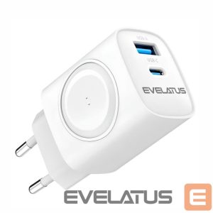 Адаптер Evelatus  Evelatus 2 in 1 Charger 20W Max USB-C+USB-A:15W Max USB-C+USB-A+Wireless:15W+2W 17W Max White