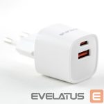 Адаптер Evelatus  USB-A and USB-C 30W Max / EU charger White